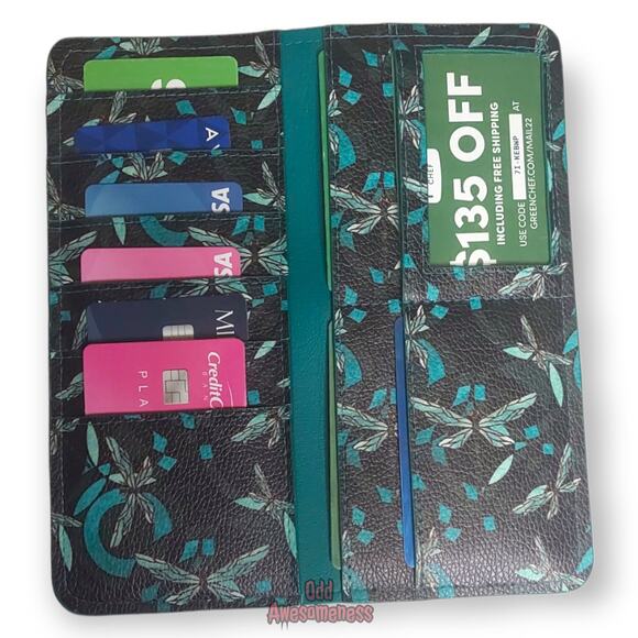 Dragonfly Sigma Bifold Vinyl Faux Leather Wallet with Matching Key Strap Lanyard - Picture 5 of 8